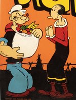 KING FEATURES SYNDICATE IGA & PUCK THE COMIC WEEKLY ADVERTISING SIGN WITH POPEYE, BLONDIE & OTHERS.