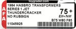 TRANSFORMERS (1984) SERIES 1 JET - THUNDERCRACKER AFA 75+ EX+/NM (NO RUBSIGN).