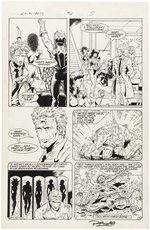 EX-MUTANTS LOT OF FIVE VARIOUS STORY PAGES FROM EARLY ISSUES ORIGINAL ART BY RON LIM.