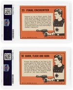 1965 TOPPS FLASH GORDON TEST CARDS #10 & #23 LOT OF 2 PSA GRADED.