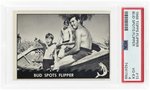 1966 TOPPS FLIPPER TEST CARD #12 "BUD SPOTS FLIPPER" PSA 4 VG-EX.