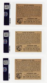 1940 GUM INC. SUPERMAN GUM CARDS #s 51, 52 & 53 HIGH NUMBER LOT OF THREE PSA GRADED.
