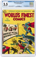 WORLD'S FINEST COMICS #9 SPRING 1943 CGC 3.5 VG-.