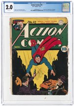 ACTION COMICS #42 NOVEMBER 1941 CGC 2.0 GOOD (FIRST VIGILANTE).