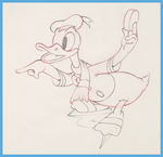 HOCKEY CHAMP PRODUCTION DRAWING PAIR FEATURING DONALD DUCK AND NEPHEWS.