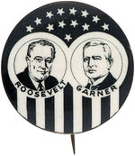 “ROOSEVELT/GARNER” RARE LARGE SIZE BUTTON UNLISTED IN HAKE.