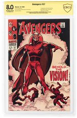 AVENGERS #57 OCTOBER 1968 CBCS VERIFIED SIGNATURE 8.0 VF (FIRST SILVER AGE VISION).