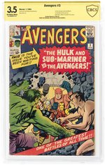 AVENGERS #3 JANUARY 1964 CBCS VERIFIED SIGNATURE 3.5 VG-.