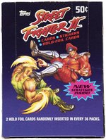 1993 TOPPS STREET FIGHTER 2 TRADING CARDS/STICKERS COMPLETE BOX.