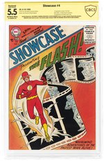 SHOWCASE #4 SEPTEMBER-OCTOBER 1956 CBCS VERIFIED SIGNATURE 5.5 FINE- RESTORED AMATEUR (FIRST SILVER AGE FLASH).