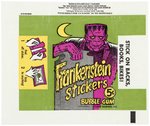 1966 TOPPS FRANKENSTEIN STICKERS SET WITH WRAPPER.