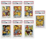 2001 INKWORKS SIMPSONS MANIA MASTER SET W/PSA GRADED SET OF VOICE ACTOR AUTOGRAPHED CARDS.