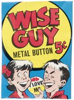 1965 TOPPS WISE GUY METAL BUTTON FULL DISPLAY BOX (JACK DAVIS ART).