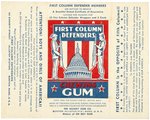 1940 GOUDEY FIRST COLUMN DEFENDERS GUM CARD SET WITH WRAPPER.