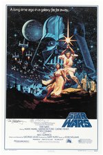 STAR WARS 15th ANNIVERSARY MOVIE POSTER SIGNED BY THE BROTHERS HILDEBRANDT.