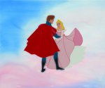 SLEEPING BEAUTY & PRINCE PHILLIP DANCING PRODUCTION ANIMATION CEL.