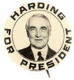 CLASSIC SMILING HARDING FOR PRESIDENT PORTRAIT BUTTON HAKE #5.