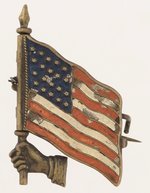 BRYAN AND SEWALL 1896 FLAG MECHANICAL JUGATE PIN HAKE #347.