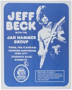 JEFF BECK WITH THE JAN HAMMER GROUP 1977 IOWA CITY, IOWA FOIL CONCERT POSTER.