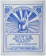 STEVE MILLER BAND 1972 IOWA CITY, IOWA CONCERT POSTER.