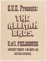 THE ALLMAN BROTHERS 1972 IOWA CITY, IOWA CONCERT POSTER.