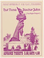 HOT TUNA & DOCTOR JOHN THE NIGHT TRIPPER 1972 IOWA CITY, IOWA CONCERT POSTER.
