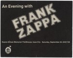 FRANK ZAPPA 1977 IOWA CITY, IOWA CONCERT POSTER.