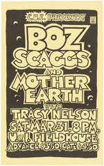 BOZ SCAGGS AND MOTHER EARTH 1973 IOWA CITY, IOWA CONCERT POSTER.