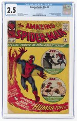 AMAZING SPIDER-MAN #8 JANUARY 1964 CGC 2.5 GOOD+ (FIRST LIVING BRAIN).