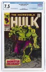 INCREDIBLE HULK #105 JULY 1968 CGC 7.5 VF-.