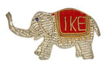 "IKE" METALLIC THREAD & CLOTH ELEPHANT PIN.