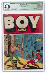 BOY COMICS #25 DECEMBER 1945 CGC QUALIFIED 4.0 VG.