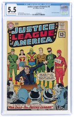 JUSTICE LEAGUE OF AMERICA #8 DECEMBER 1961-JANUARY 1962 CGC 5.5 FINE-.