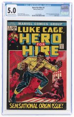 HERO FOR HIRE #1 JUNE 1972 CGC 5.0 VG/FINE (FIRST LUKE CAGE & DIAMONDBACK).