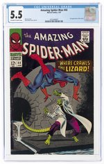 AMAZING SPIDER-MAN #44 JANUARY 1967 CGC 5.5 FINE-.