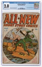 ALL NEW COMICS #3 MAY 1943 CGC 2.0 GOOD.