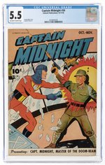 CAPTAIN MIDNIGHT #34 OCTOBER-NOVEMBER 1945 CGC 5.5 FINE-.