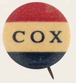 RED, WHITE, & BLUE JAMES COX NAME BUTTON HAKE #31.