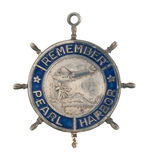 "REMEMBER PEARL HARBOR" SHIP'S WHEEL RARE CHARM.