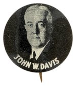 SCARCE "JOHN W. DAVIS" LITHO PORTRAIT BUTTON HAKE #13.