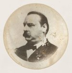 MOTHER OF PEARL GROVER CLEVELAND PORTRAIT SCREWBACK PIN.