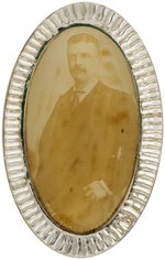 OVAL SEPIA THEODORE ROOSEVELT PORTRAIT PAPERWEIGHT.