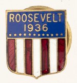 ROOSEVELT 1936 ENAMEL SHIELD STUD.