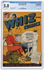 WHIZ COMICS #49 DECEMBER 1943 CGC 5.0 VG/FINE.