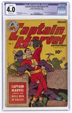 CAPTAIN MARVEL ADVENTURES #32 FEBRUARY 1944 CGC RESTORED APPARENT 4.0 VG.