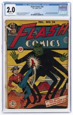 FLASH COMICS #24 DECEMBER 1941 CGC 2.0 GOOD.