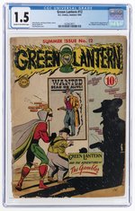 GREEN LANTERN #12 SUMMER 1944 CGC 1.5 FAIR/GOOD (FIRST GAMBLER).