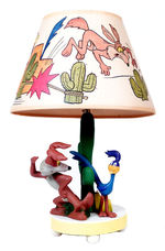 ROAD RUNNER/WILE E. COYOTE" FIGURAL LAMP W/ORIGINAL SHADE.