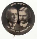 "WIN WITH WILSON AND MARSHALL" JUGATE BUTTON HAKE #13.