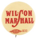 WILSON & MARSHALL RED AND WHITE NAME BUTTON HAKE #101.